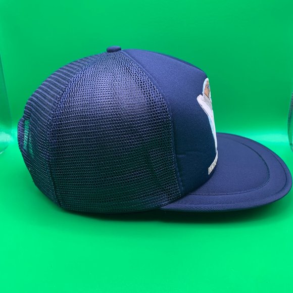 Vintage NASA Mesh Trucker Hat Navy Shuttle Astronaut Kennedy Snap-Back Cap 80s - Picture 4 of 8